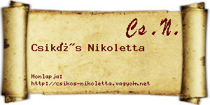 Csikós Nikoletta névjegykártya