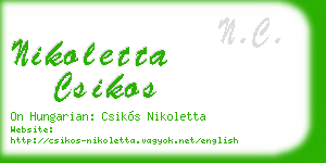 nikoletta csikos business card